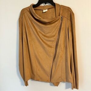Size‎ 2xl women’s Stylish Tan Asymmetrical Jacket new